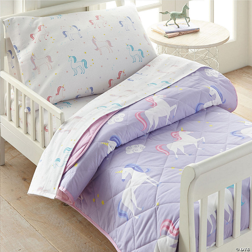 Wildkin Unicorn 4 pc Cotton Bed in a Bag - Toddler Image