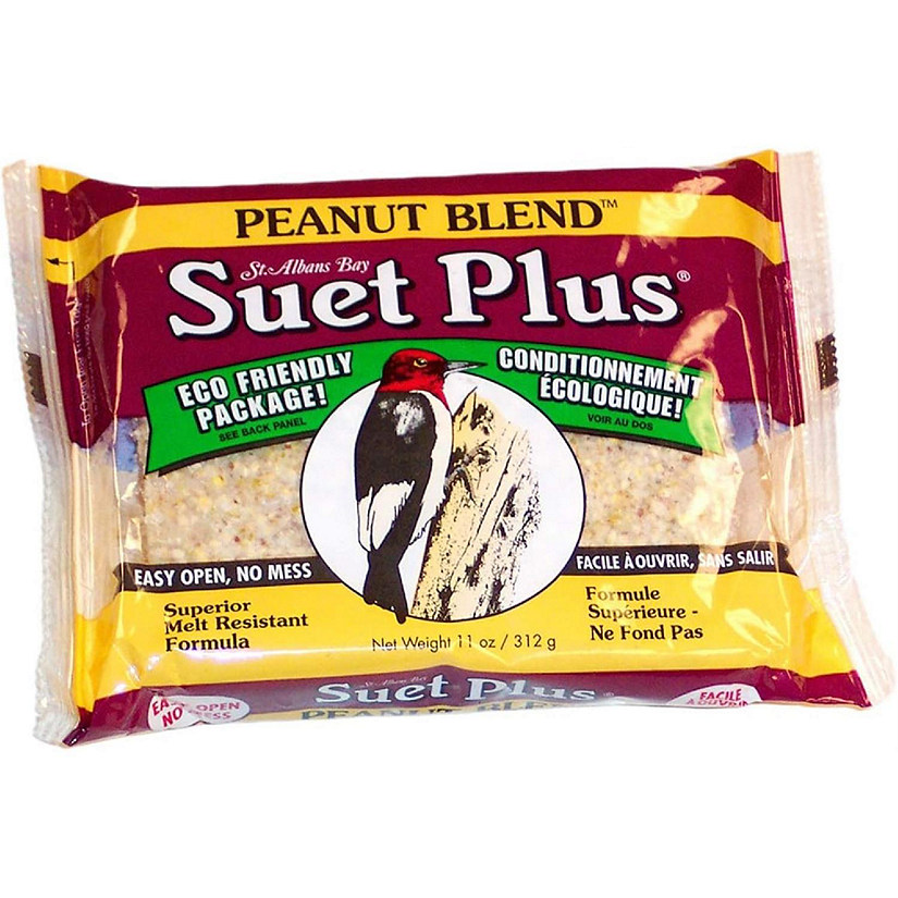 Wildlife Sciences Peanut Blend Suet Plus Bird Feed, Melt Resistant Formula, 11oz Single Cake Image