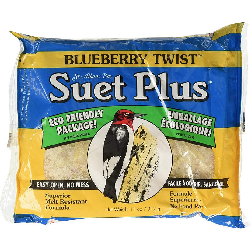 Wildlife Sciences Suet Plus Blueberry Twist Bird Feed, Melt Resistant Formula, 11oz Image