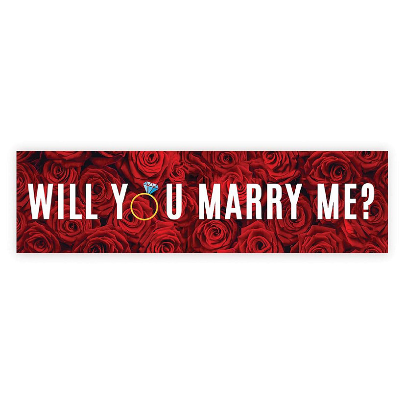Will Marry Me Rose Ring Banner - 13 x 48 Inch Image