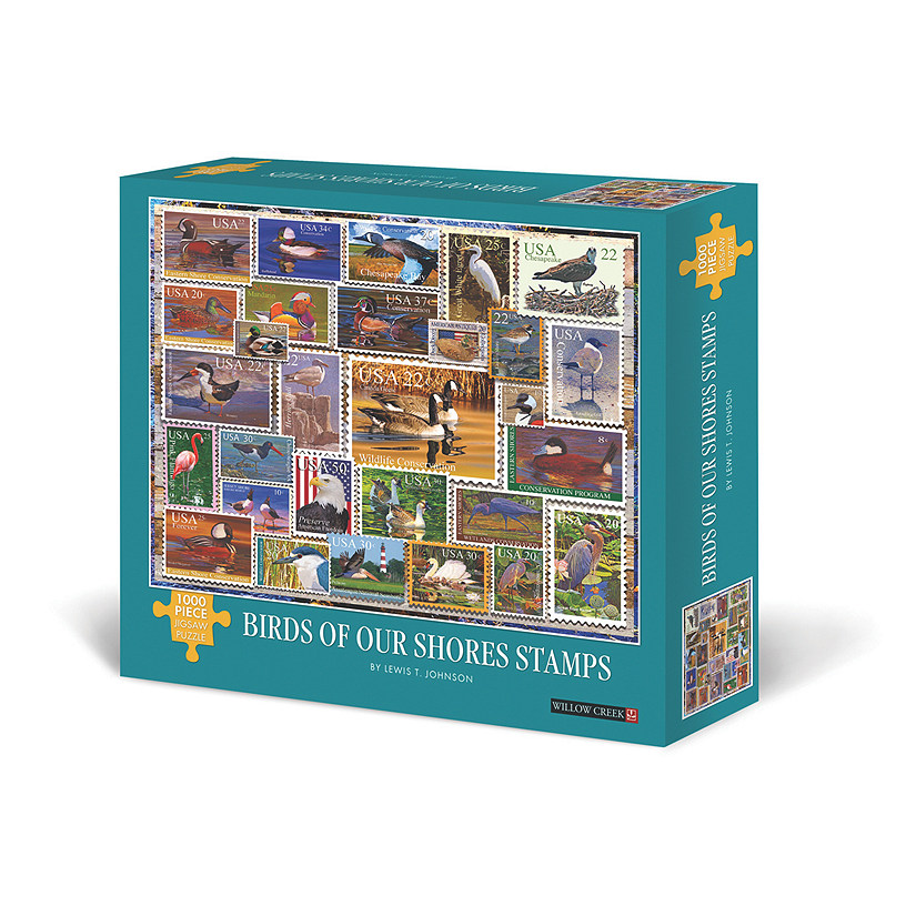 Willow Creek Press Birds of Our Shores Stamps 1000-Piece Puzzle Image