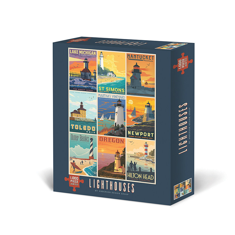 Willow Creek Press Lighthouses by Anderson Design Group 1000-Piece Puzzle Image