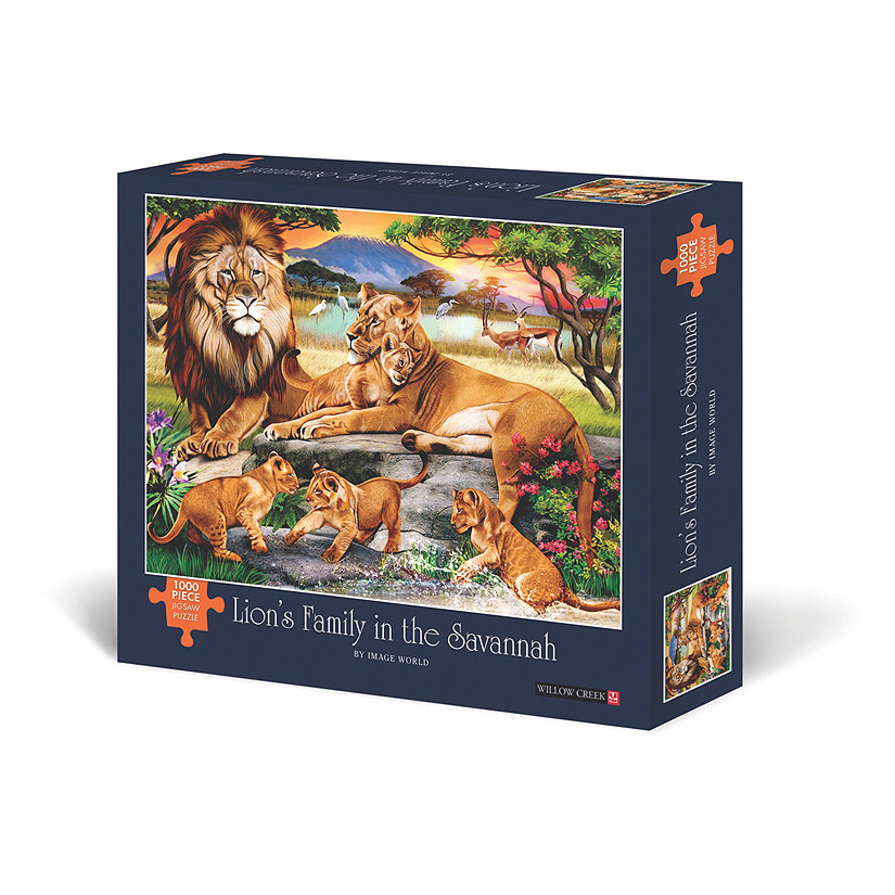 Willow Creek Press Lion's Family in the Savannah 1000-Piece Puzzle Image