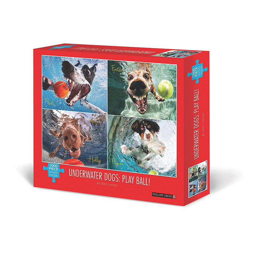 Willow Creek Press Underwater Dogs: Play Ball 1000-Piece Puzzle Image