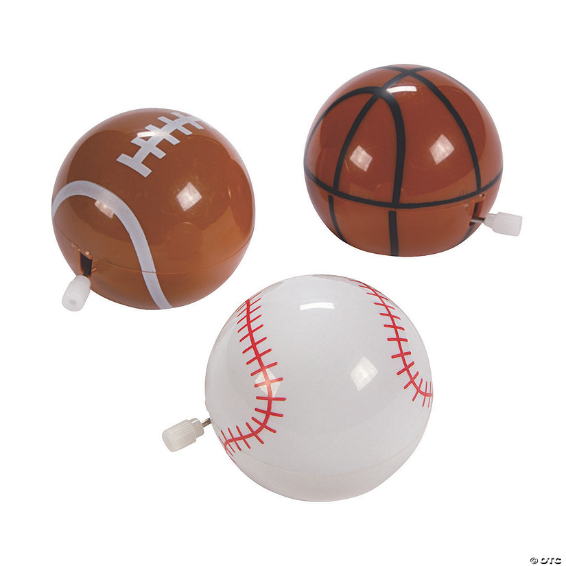Wind-Up Flipping Sports Ball Toys - 12 Pc. Image