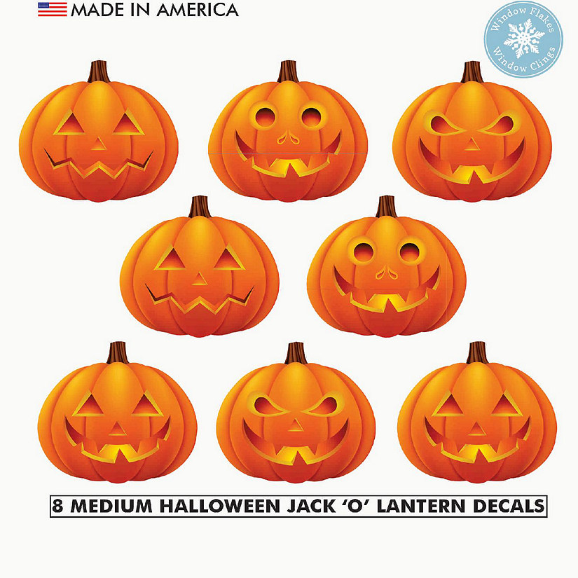 WINDOW FLAKES MEDIUM JACK O LANTERNS LARGE WINDOW CLING DECALS