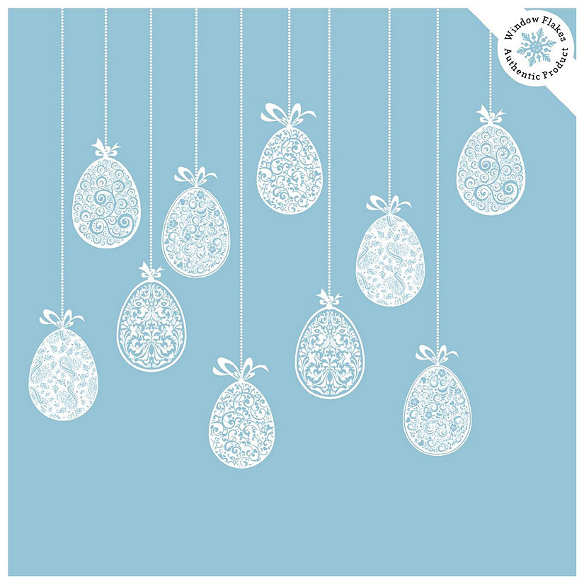 WINDOW FLAKES WINDOW CLINGS - 10 HANGING EASTER EGGS Image