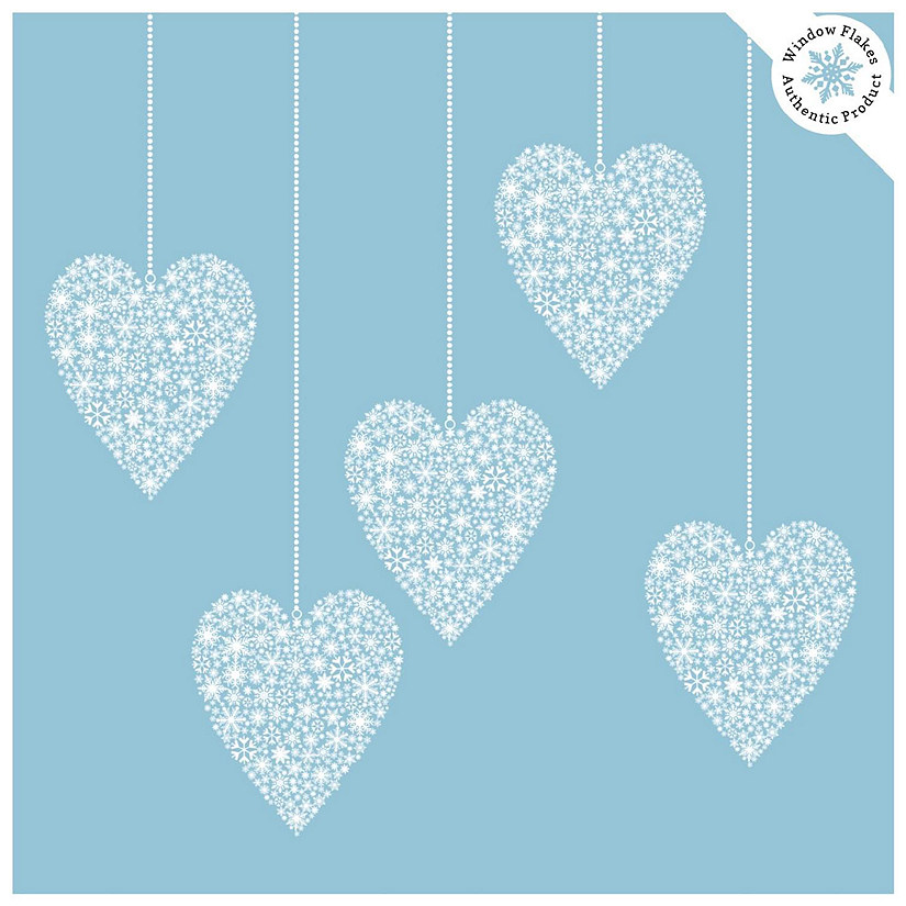 WINDOW FLAKES WINDOW CLINGS - 6&quot; SNOWFLAKE HANGING HEART (Set of 10) Image