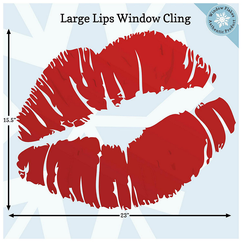 WINDOW FLAKES WINDOW CLINGS -LIPSTICK LIPS LARGE Image
