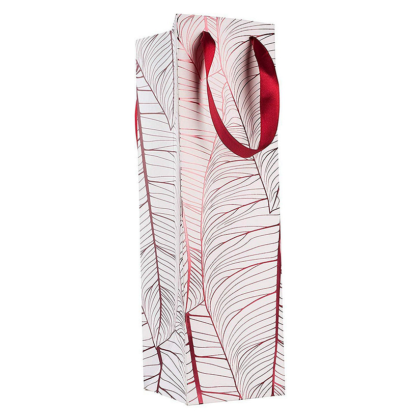 Wine Bag Leaf Design Maroon 24 Pack 14"X4"X4" Image
