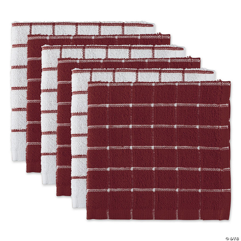 Wine Combo Windowpane Dishcloth (Set Of 6) Image