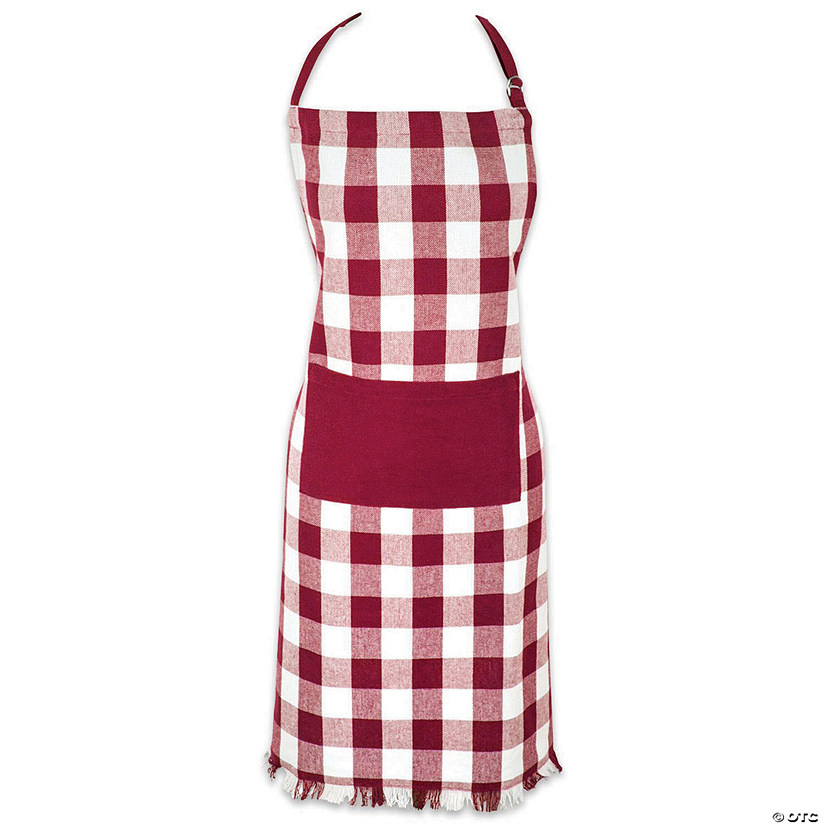 Wine Heavyweight Check Fringed Chef Apron Image
