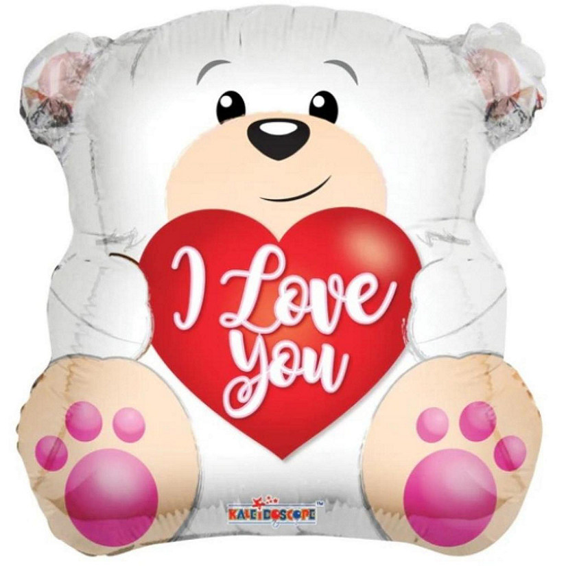 Winner Party - 18" - White - Inflatable Teddy Bear Image