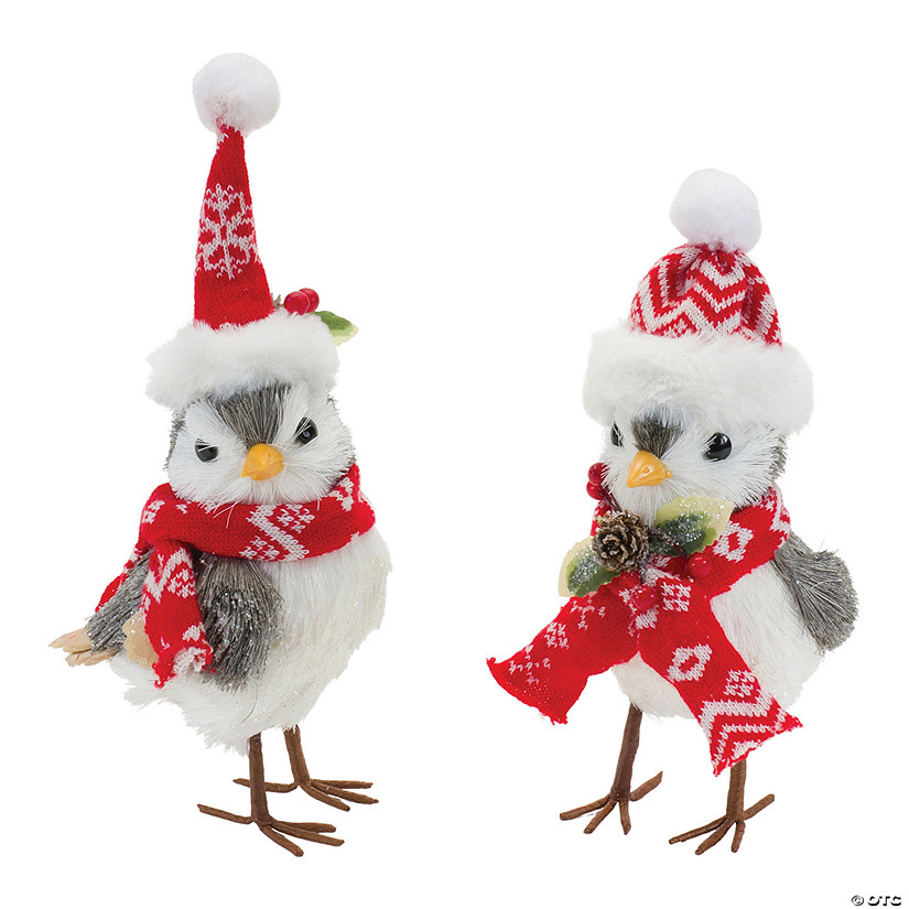 Winter Bird With Hat And Scarf Accent (Set Of 6) 8.5"H, 10.5"H Foam/Fabric Image