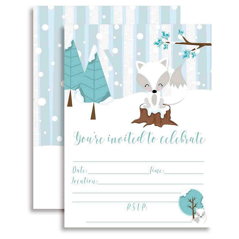Winter Fox Invitations 40pc. by AmandaCreation Image