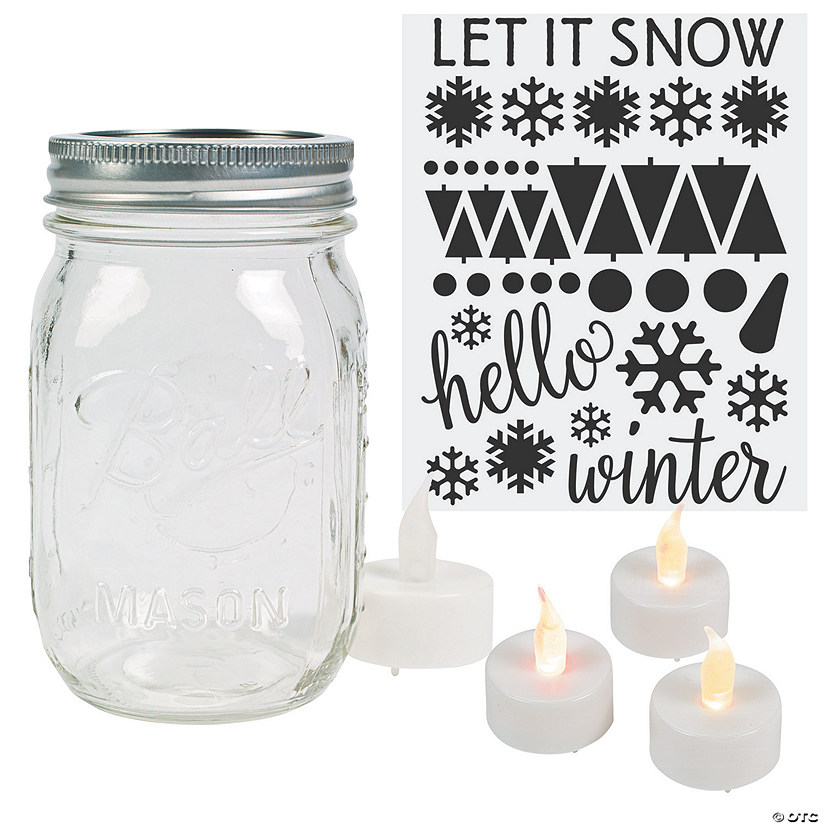 Winter Mason Jar Craft Kit for 24 Image
