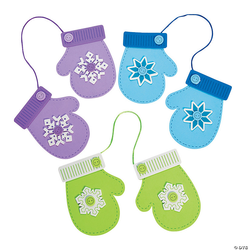 Winter Mittens Christmas Ornament Craft Kit - Makes 12 Image