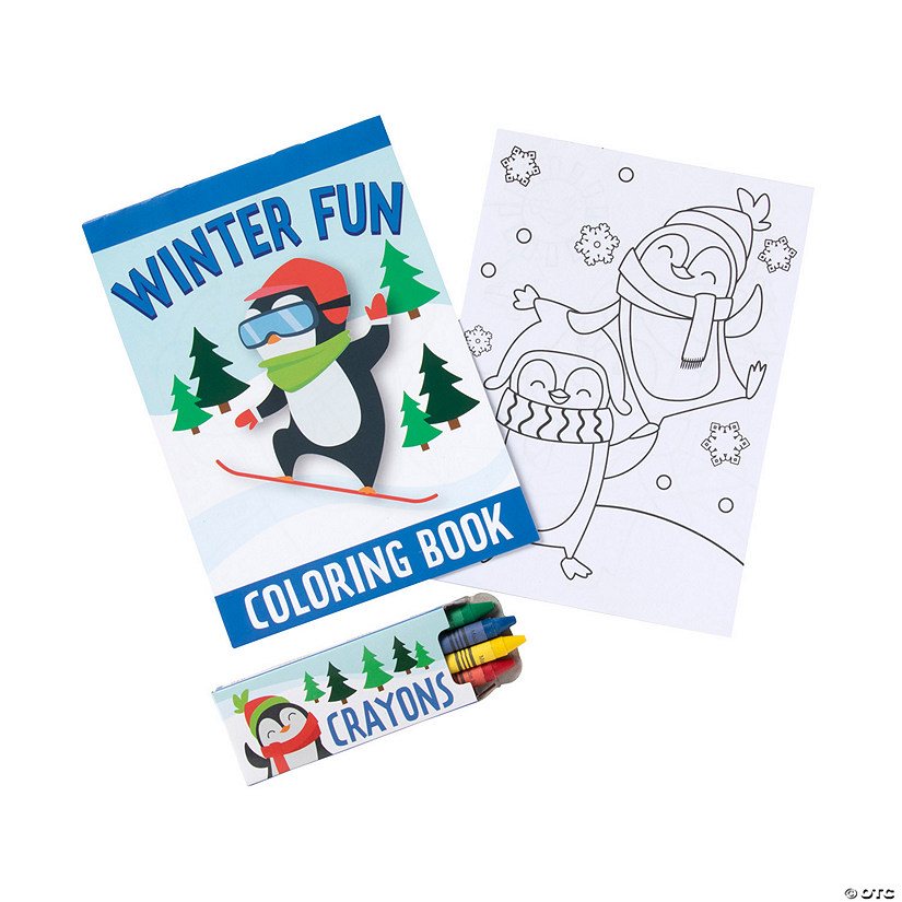 Winter Penguin Coloring Books with Crayons - 24 Pc. Image