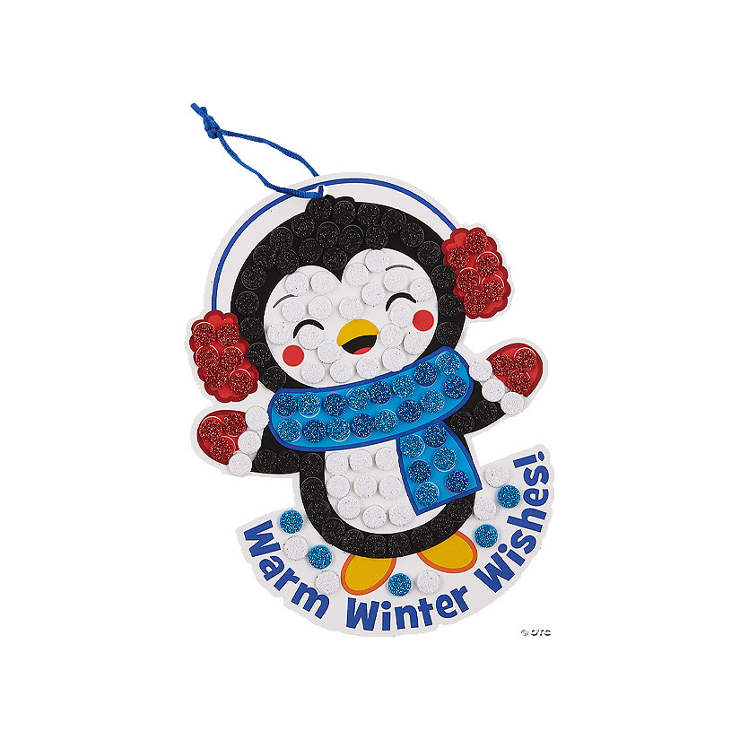 Winter Penguin Glitter Mosaic Craft Kit- Makes 12 Image