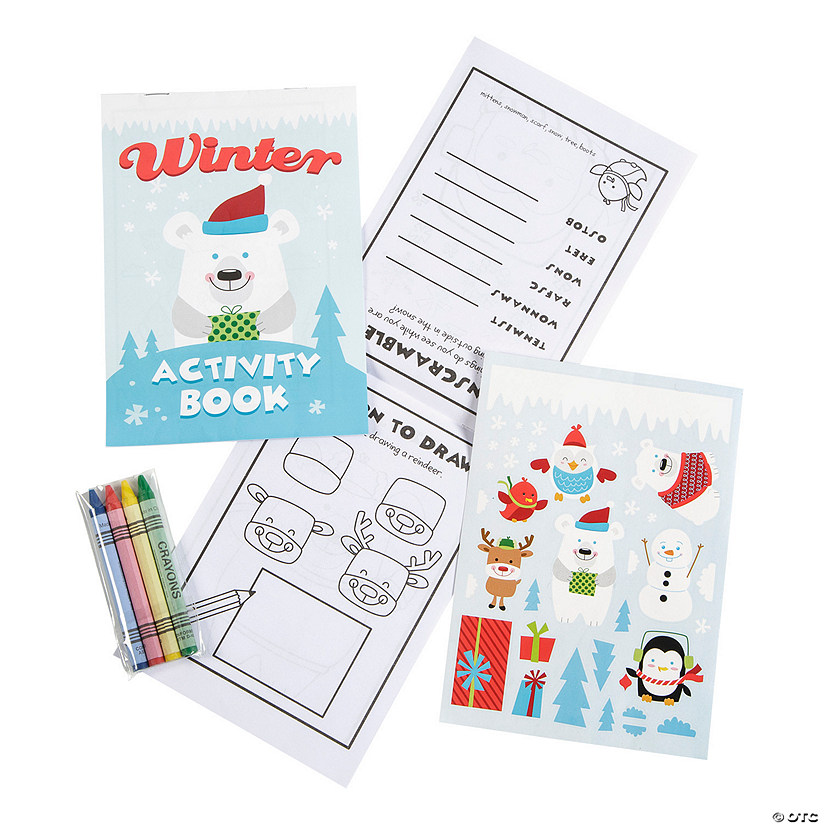 Winter Polar Bear Coloring Book Activity Handout Sets for 12 Image