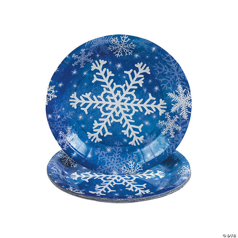 Winter Snowflake Paper Dessert Plates - 8 Ct. Image