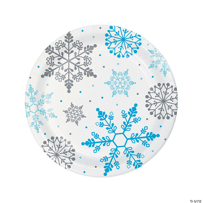 Winter Snowflake Paper Dinner Plates - 8 Ct. Image