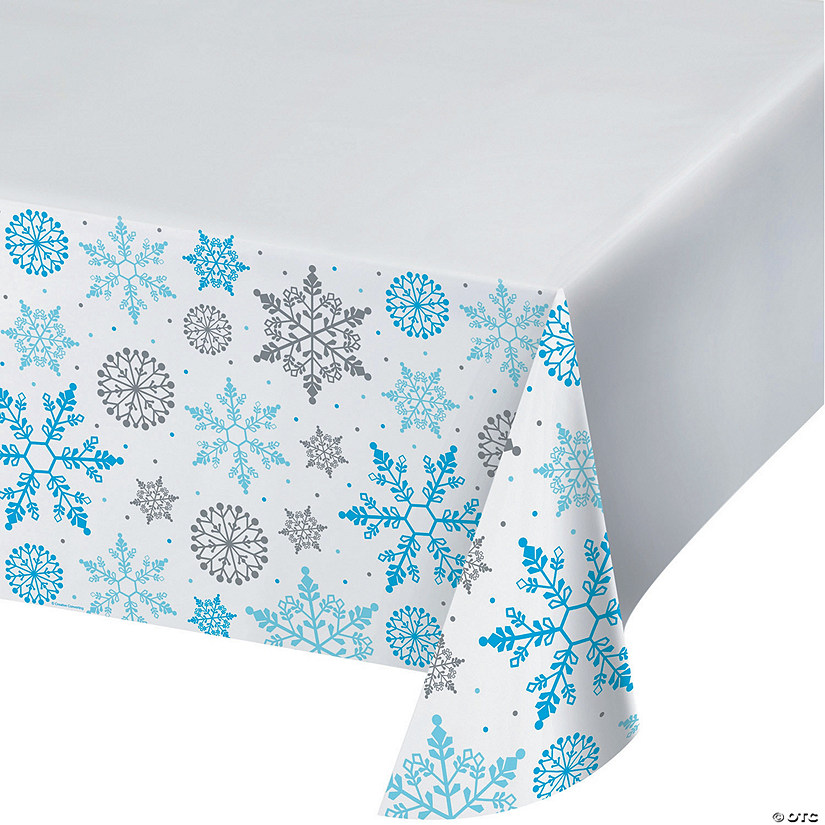 Winter Snowflake Plastic Tablecloth Image