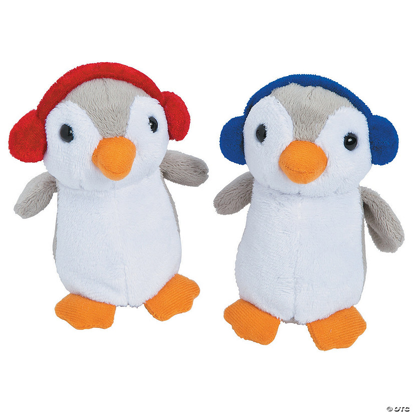 Winter Stuffed Holiday Penguins with Earmuffs - 12 Pc. Image