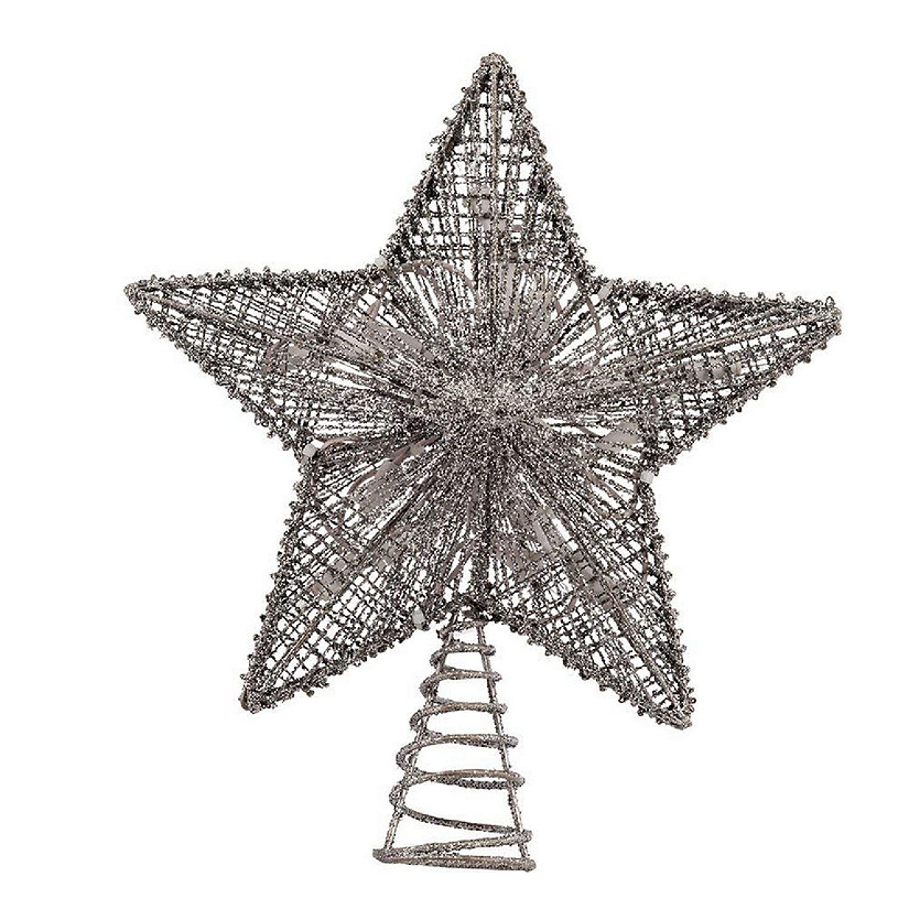 Wire Silver Glitter Star Light Up Christmas Tree Topper Oriental Trading