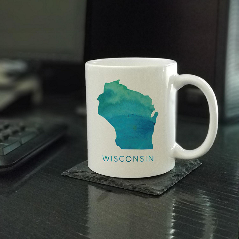 Wisconsin Aqua Blue Water Ceramic Mug Image