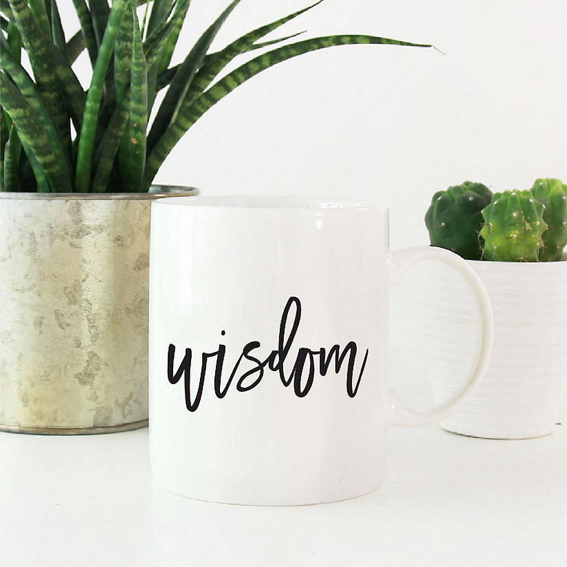 Wisdom Black Calligraphy Ceramic Mug Image