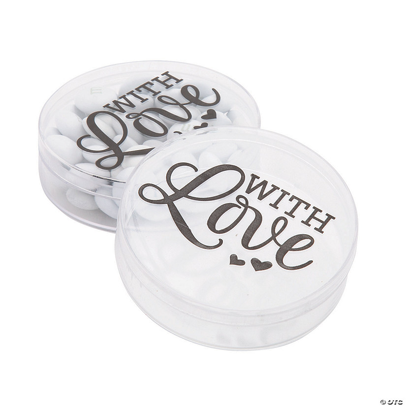 With Love Round Favor Containers - 50 Pc. Image