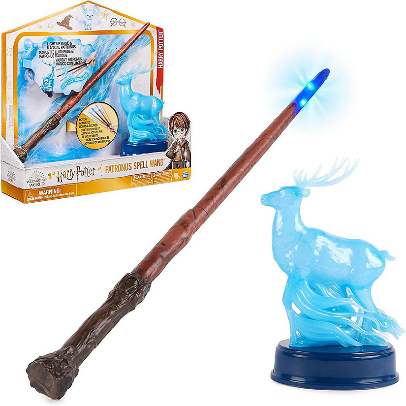 Wizarding World Harry Potter 13" Light-Up Patronus Wand Collectible Toy + Figure, Lights & Sounds with 3 Power Levels, Age 6+ Image