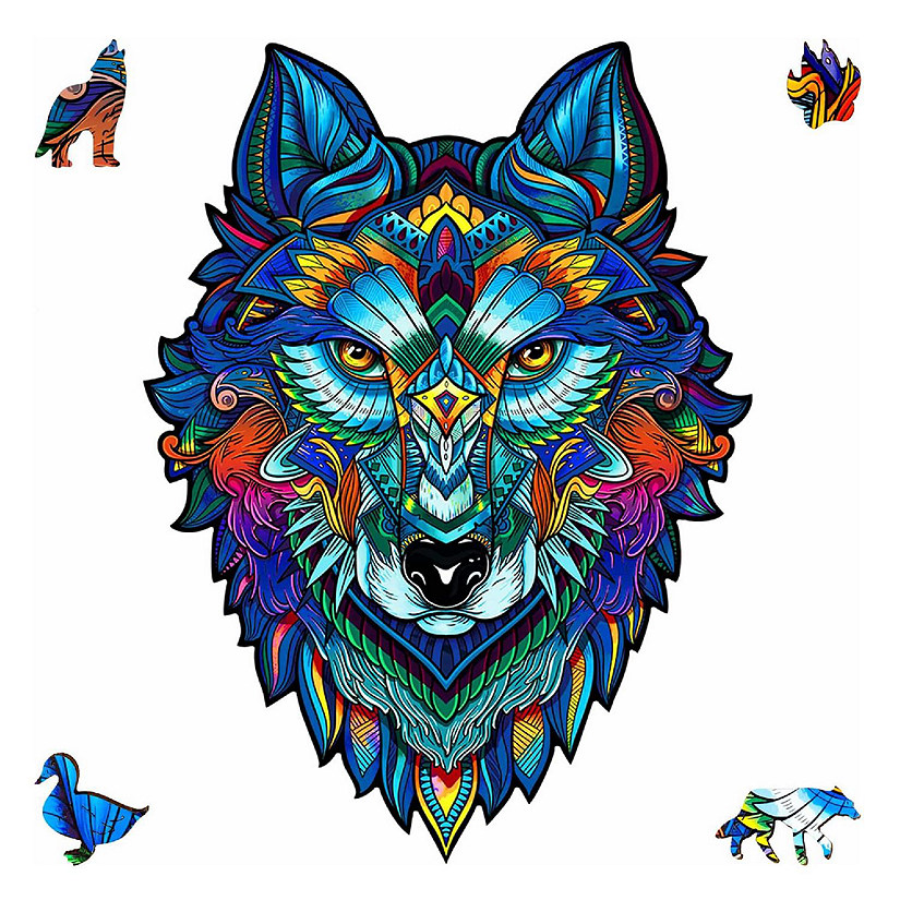 Wolf 185 Piece Shaped Wooden Jigsaw Puzzle Image