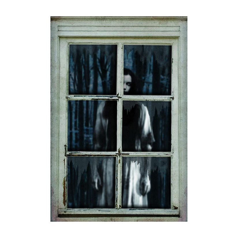 Woman in Window 47 Inch Halloween Window Decor Image