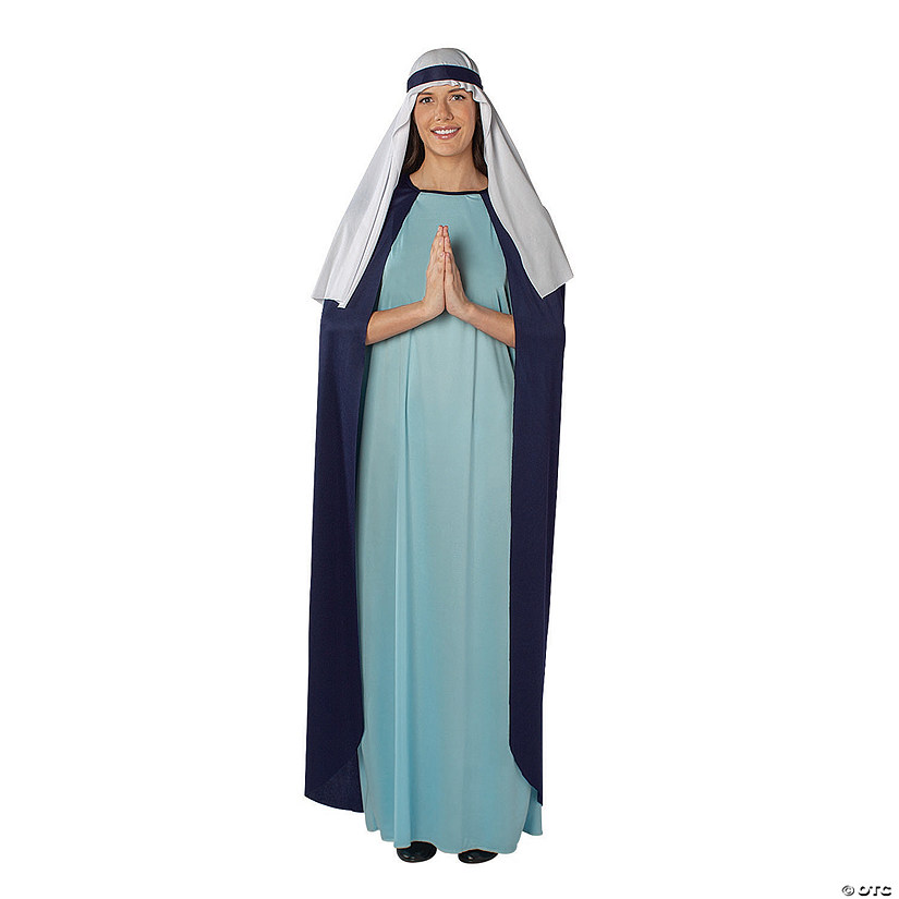 Women&#8217;s Mary Polyester Nativity Costume with Cape & Headpiece - One Size Image