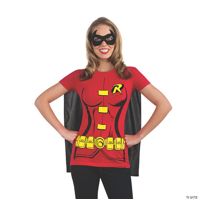 Women&#8217;s Robin T-Shirt with Cape Costume Image
