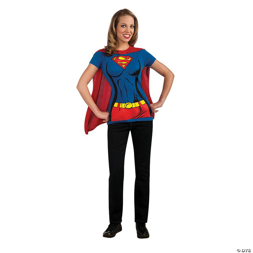 Women&#8217;s Supergirl&#8482; Shirt Costume with Cape Image