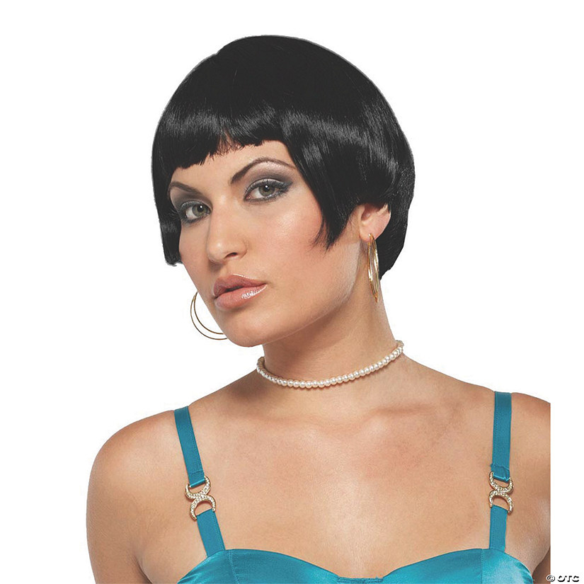 Women's Black Flapper Wig Image