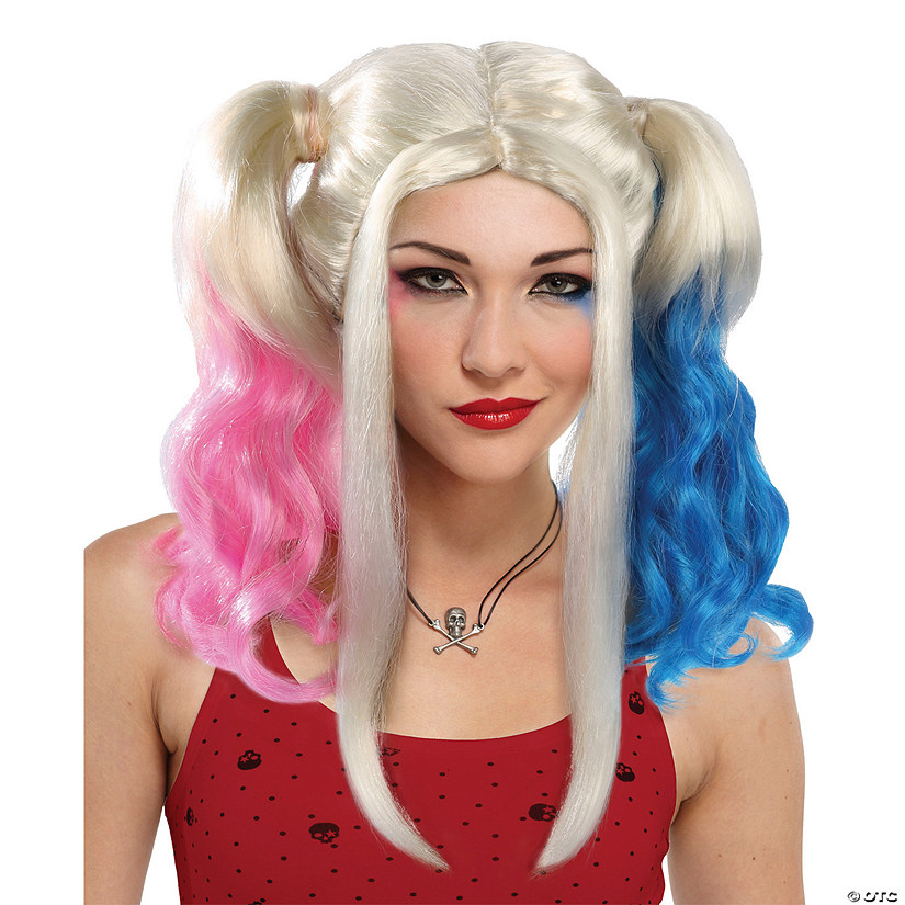 Women's Blonde with Pink & Blue Harley Rules Wig Image