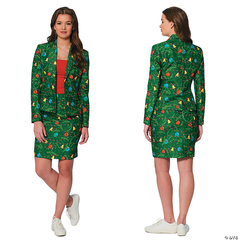 Women's Green Christmas Tree Suit Image