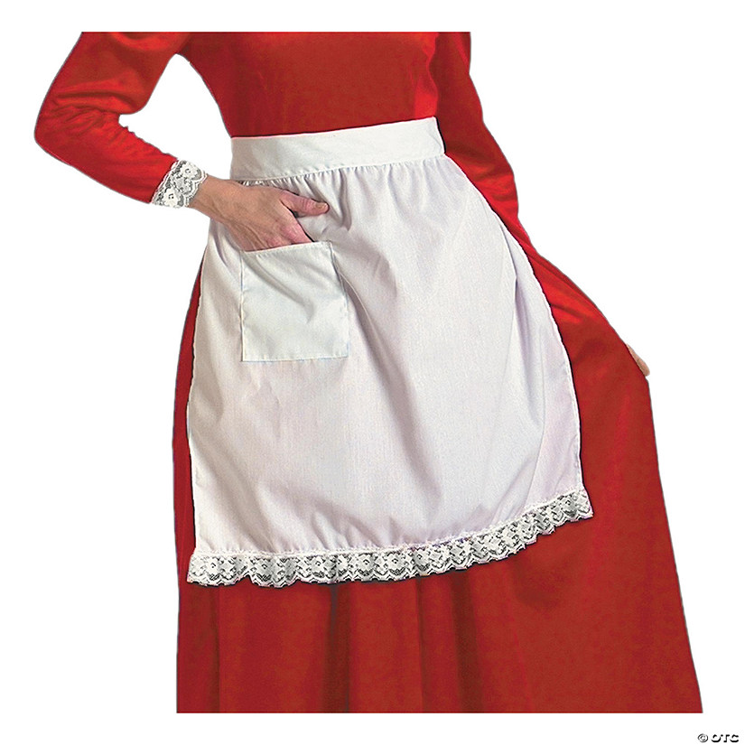 Women's Mrs. Claus White Cotton Apron Image