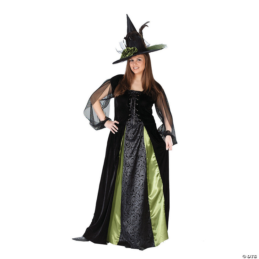 Womens Plus Size Witch Goth Maiden Costume