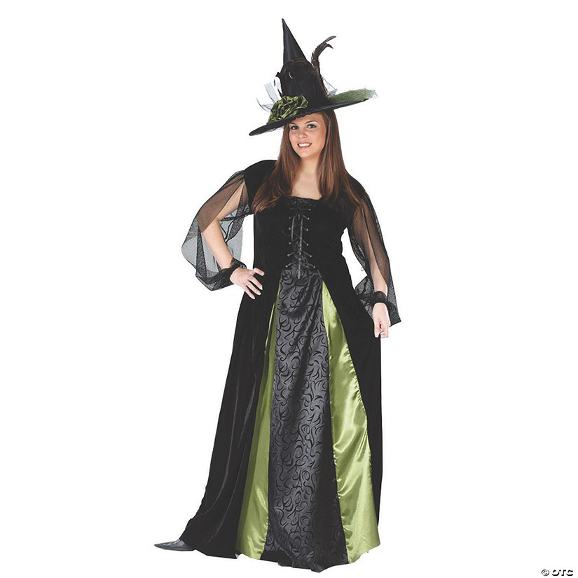 Women's Plus Size Witch Goth Maiden Costume Image