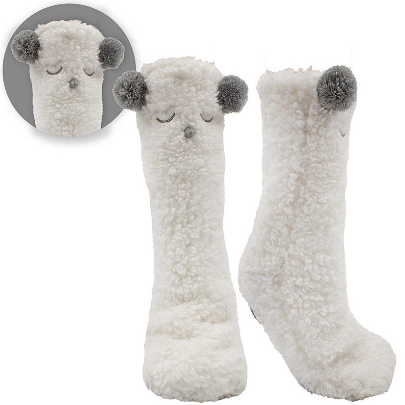 Women's Rose and shae butter infused friendly lounge sock- White Lamb Image