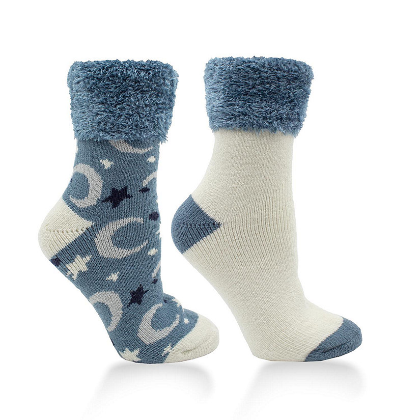 Womens Shae Butter and Neroli infused poof top sock- French Blue Image