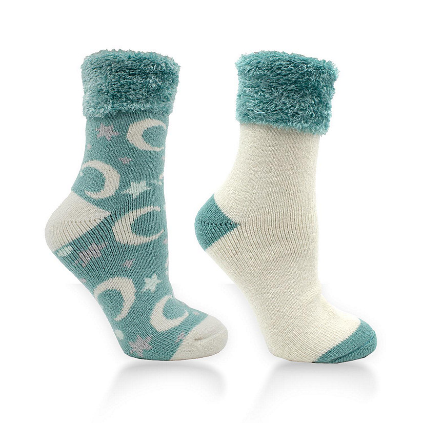 Womens Shae Butter and Neroli infused poof top sock- Mint Image