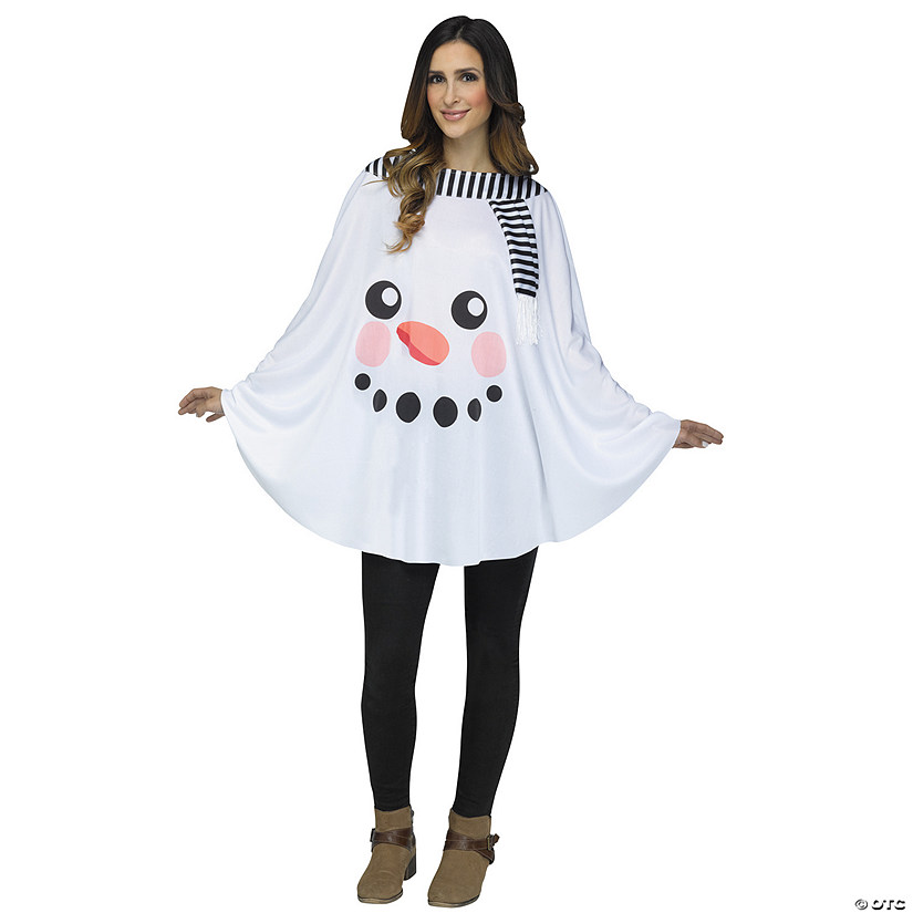 Womens Snowman Poncho Image