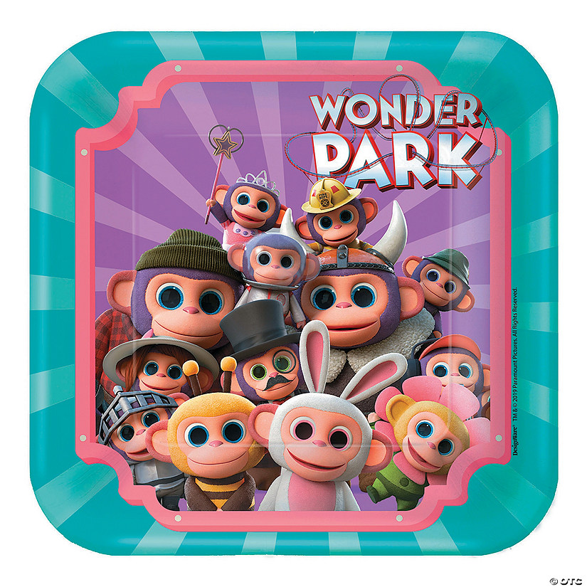 Wonder Park&#8482; Chimpanzombies Square Paper Dessert Plates - 8 Ct. Image