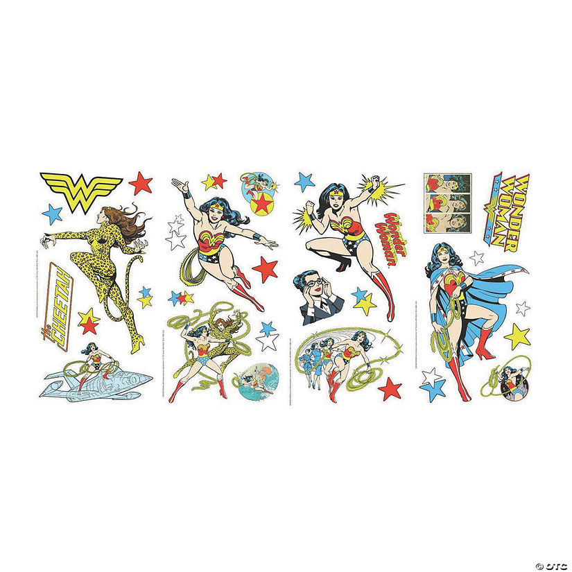 Wonder Woman Cartoon Peel And Stick Wall Decals Image